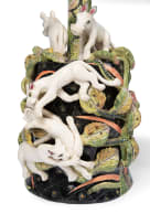 Ardmore Ceramic Studio; Pair of ceramic candle holders, two