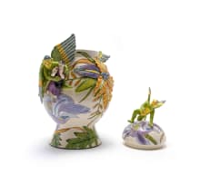 Ardmore Ceramic Studio; Lidded vessel with winged figures and flowers
