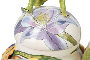 Ardmore Ceramic Studio; Lidded vessel with winged figures and flowers