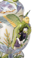 Ardmore Ceramic Studio; Lidded vessel with winged figures and flowers