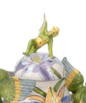 Ardmore Ceramic Studio; Lidded vessel with winged figures and flowers