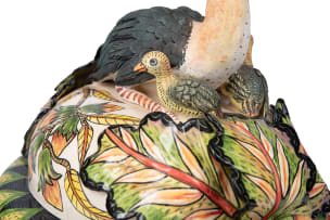 Ardmore Ceramic Studio; Casserole dish with birds and acorns