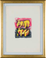 Henry Moore; Two Reclining Figures in Yellow and Red, Meditations on the Effigy Series (Cramer, Grant and Mitchinson 73)