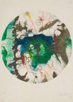 Don Fink; Circular Composition in Green and Pink