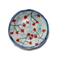 Ruan Hoffmann; Plate decorated with red and blue flowers