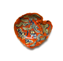 Ruan Hoffmann; Bowl in blue and orange with botanical motif