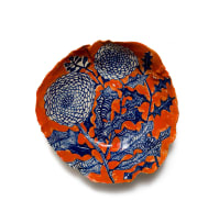 Ruan Hoffmann; Bowl decorated with flowers in blue and orange