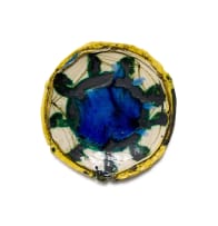 Ruan Hoffmann; Plate with abstract design in green, blue and yellow