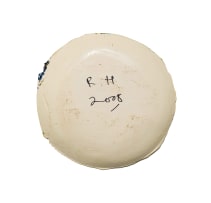 Ruan Hoffmann; Plate with abstract design in green, blue and yellow