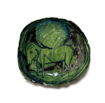 Ruan Hoffmann; Plate in green with horse motif