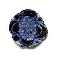 Ruan Hoffmann; Bowl with woven pattern in blue and white