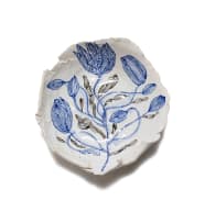 Ruan Hoffmann; Bowl with linear botanical decoration in blue and white