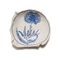 Ruan Hoffmann; Bowl decorated with pincushion protea in blue