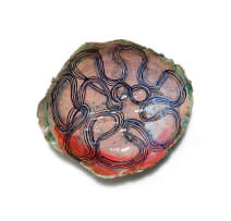 Ruan Hoffmann; Bowl in pink and green with black patterns