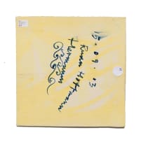 Ruan Hoffmann; Tile in yellow with sprig in vase