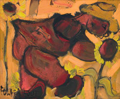 Frans Claerhout; Figure with Sunflowers