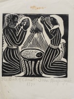 John Muafangejo; The Birth of Christ, six