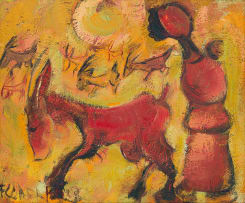 Frans Claerhout; Mother and Child with Livestock