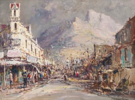 Christiaan Nice; Cape Street Scene with Devil's Peak