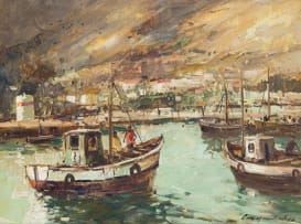 Christiaan Nice; Harbor Scene