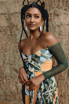 Rich Mnisi exclusive for Foschini; Botanical Half-Pleat Dress