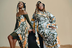 Rich Mnisi exclusive for Foschini; Botanical Half-Pleat Dress