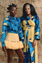 Rich Mnisi exclusive for Foschini; Feather Snake Blouse and Xibelani Denim Mini