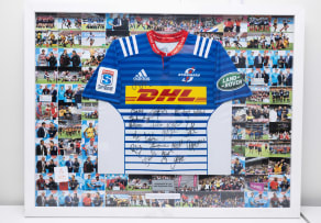 Totalsports; A Totalsports signed Stormers jersey, with images from The Presidents Cup in 2016