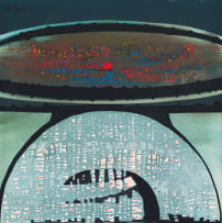 Larry Scully; Untitled (Abstract Composition in Blue and Red)