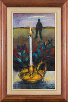 Johannes Meintjes; Landscape with Figure and Candle