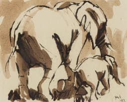 Hennie Niemann Jnr; Elephant Mother and Calf