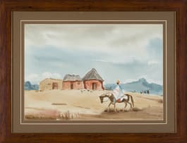 Nerine Desmond; Basotho Rider and Huts