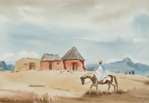 Nerine Desmond; Basotho Rider and Huts