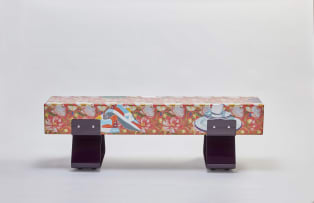 'A Space for Us' bench made with stainless steel, automotive primer, acrylic paint and automotive 2k top coat paint finish