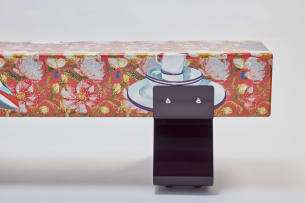 'A Space for Us' bench made with stainless steel, automotive primer, acrylic paint and automotive 2k top coat paint finish