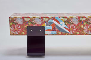 'A Space for Us' bench made with stainless steel, automotive primer, acrylic paint and automotive 2k top coat paint finish