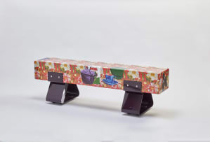 'A Space for Us' bench made with stainless steel, automotive primer, acrylic paint and automotive 2k top coat paint finish