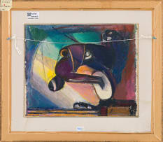 Pranas Domsaitis; Figures Kneading Dough with Huts in the Distance (recto); Figure Kneading Dough (verso)