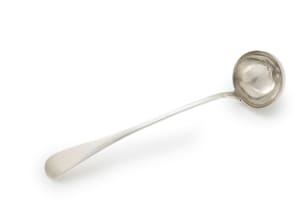 A Cape silver Old English pattern soup ladle, Oltman Ahlers, c.1800-1827