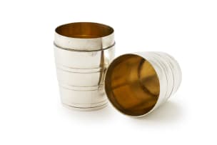 A Cape silver brandy flask, Johan Hendrik Vos, c.1834–1849