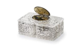 A silver musical box, unknown maker, London, 1922