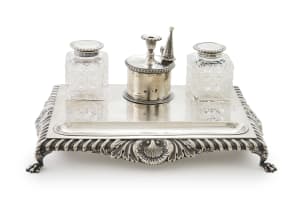 A Victorian silver inkstand, Atkin Bothers, Sheffield, 1893