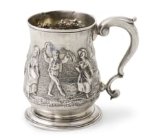 A George II silver christening mug, maker's mark indistinct, London, 1746
