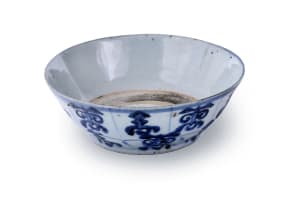 A blue and white ceramic bowl, Ming Dynasty, 1368–1644