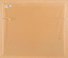 Frans Claerhout; Figure with Birds and Goats near Cottages