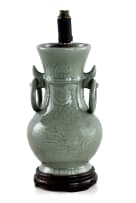 A Celadon lamp base, in Ming celadon style, 1736-1795