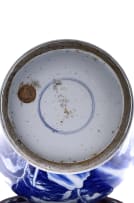 A Chinese porcelain vase on wooden stand, Kangxi period, 1662-1722