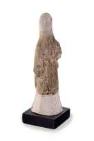 A Chinese pottery tomb figure of a tomb attendant, T'ang dynasty, 618 - 906