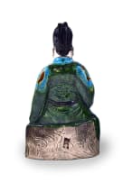 A Chinese Fehua-glazed earthenware figure of a seated official, late Ming Dynasty, 1368-1644