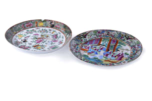 A pair of Chinese famille rose porcelain plates, Canton, circa 1832